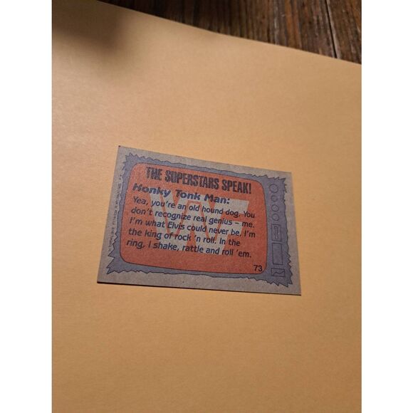 Vintage 1987 WWF Honky Tonk Man Wrestling Trading Card 73 Superstars Speak Topps - Picture 4 of 4